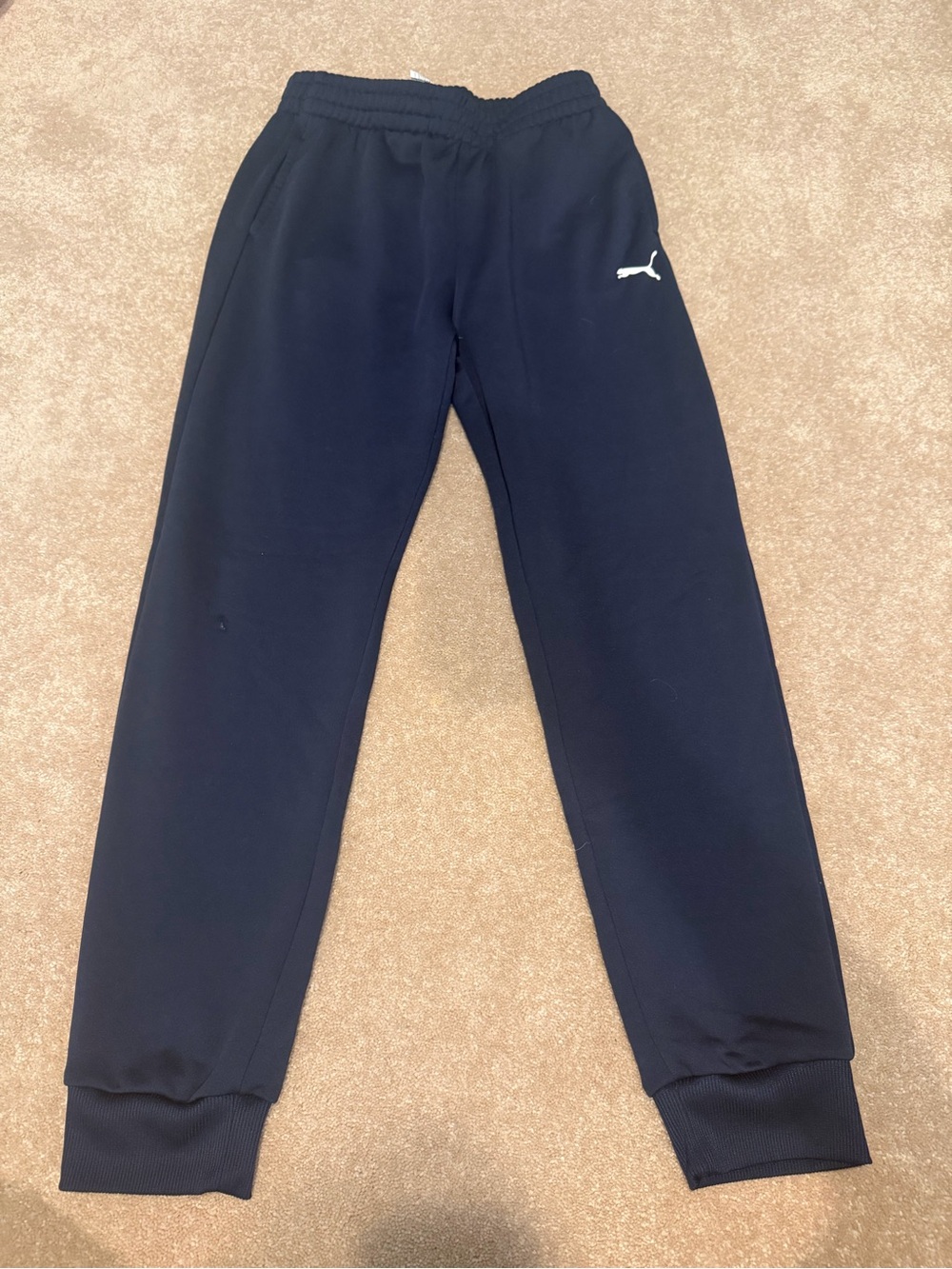 Puma Kids Navy Sweatpants with White Logo